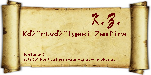 Körtvélyesi Zamfira névjegykártya